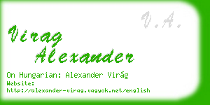virag alexander business card